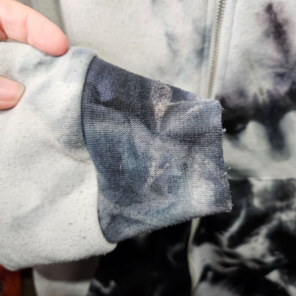 Tie Dyed Hoodie Sweatshirt XL Rose Limited Edition Blue Grey Gray White Full Zip - Picture 4 of 11